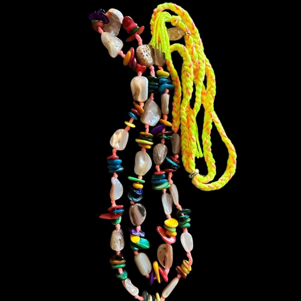 Free People x Ariana Ost Artisanal Beaded Crystal Glass Necklace